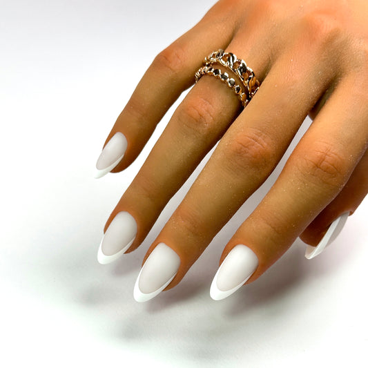 Medium Almond - White French