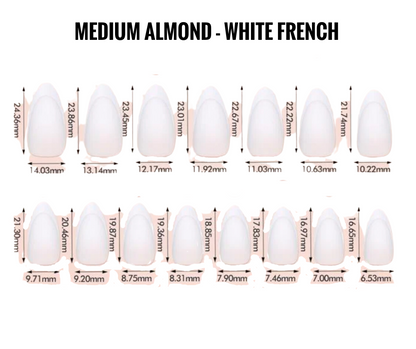 Medium Almond - White French